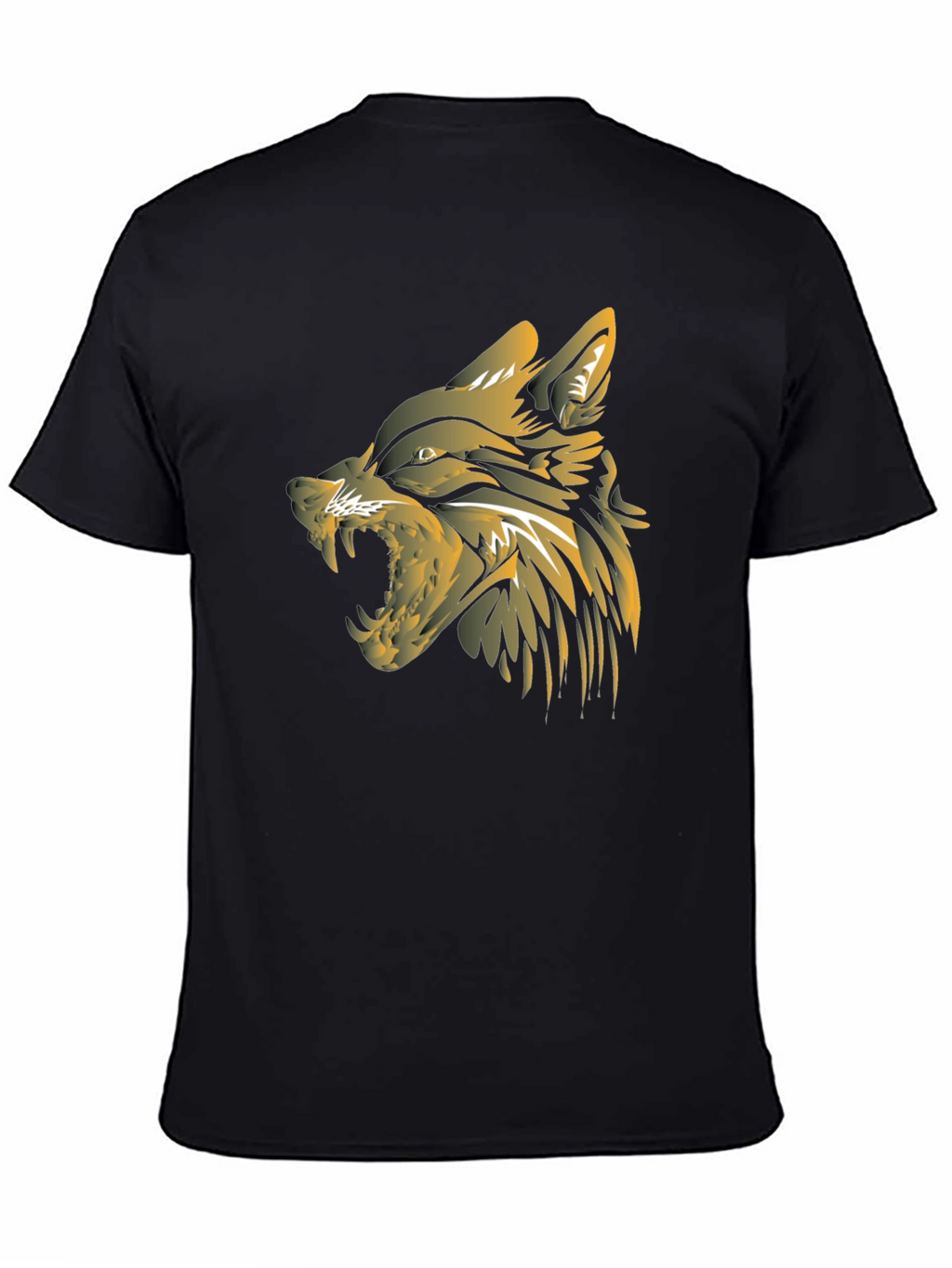 Mens Black Wolf Graphic T-Shirt