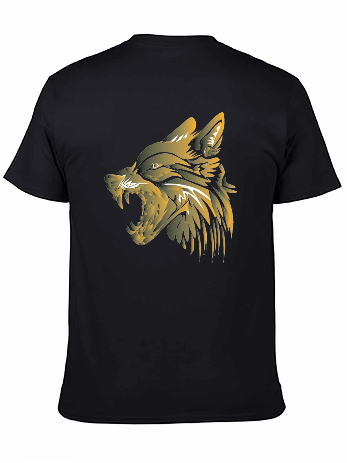 Mens Black Wolf Graphic T-Shirt