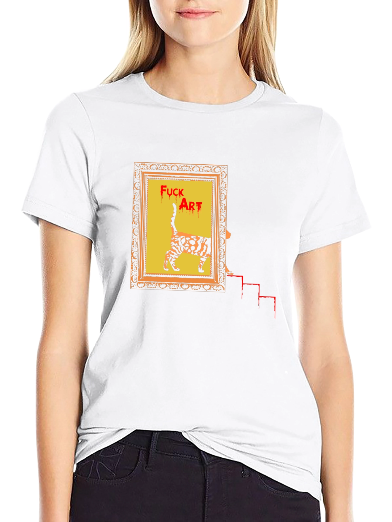 Edgy Cat Art T-Shirt - Statement Tee