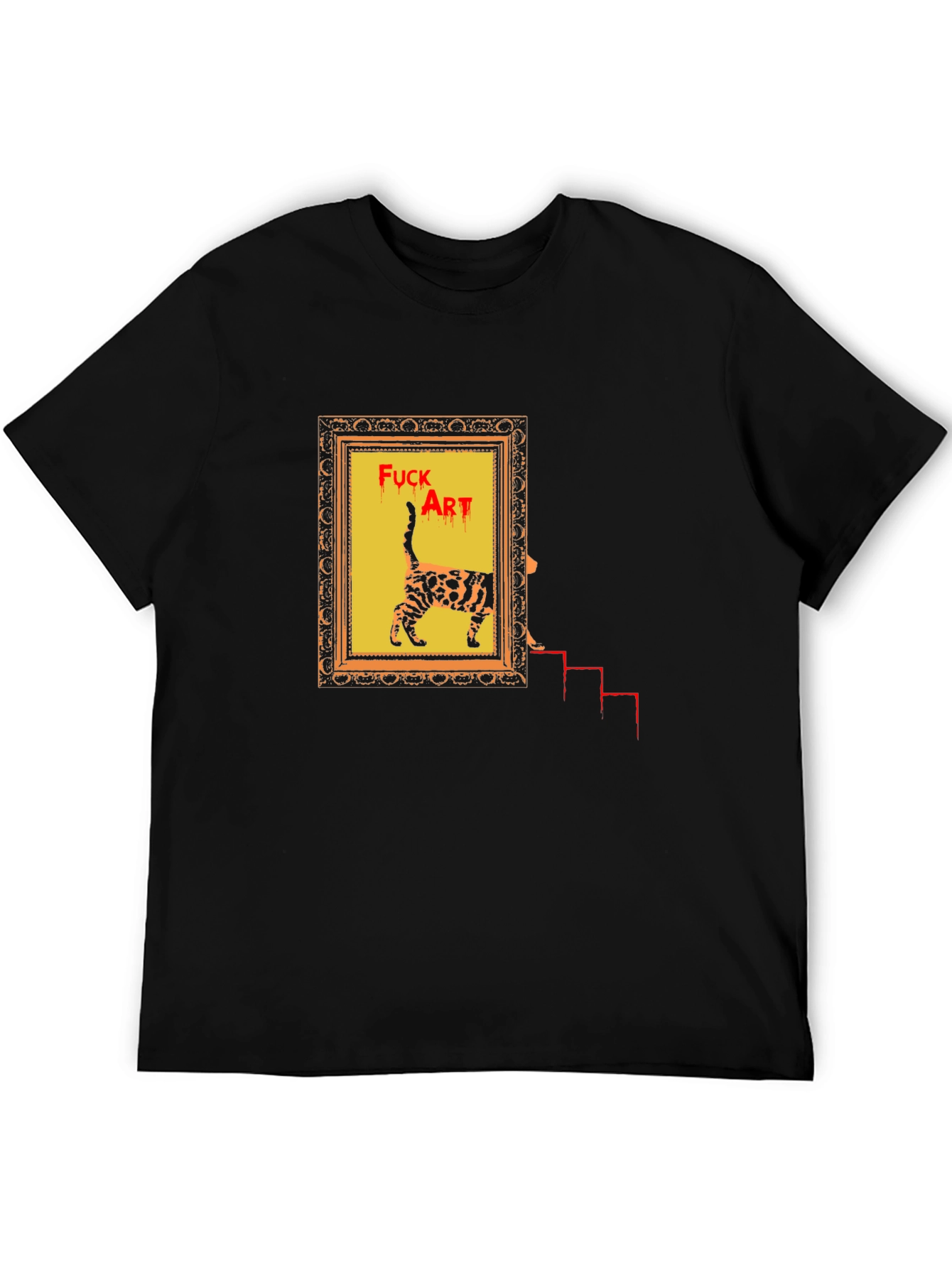 Edgy Cat Art T-Shirt - Statement Tee