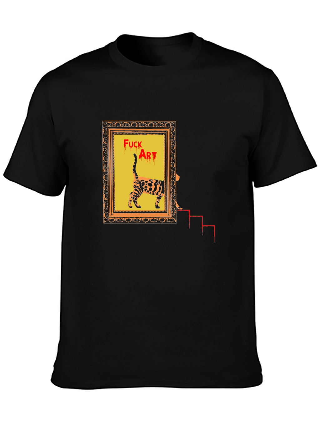 Edgy Cat Art T-Shirt - Statement Tee