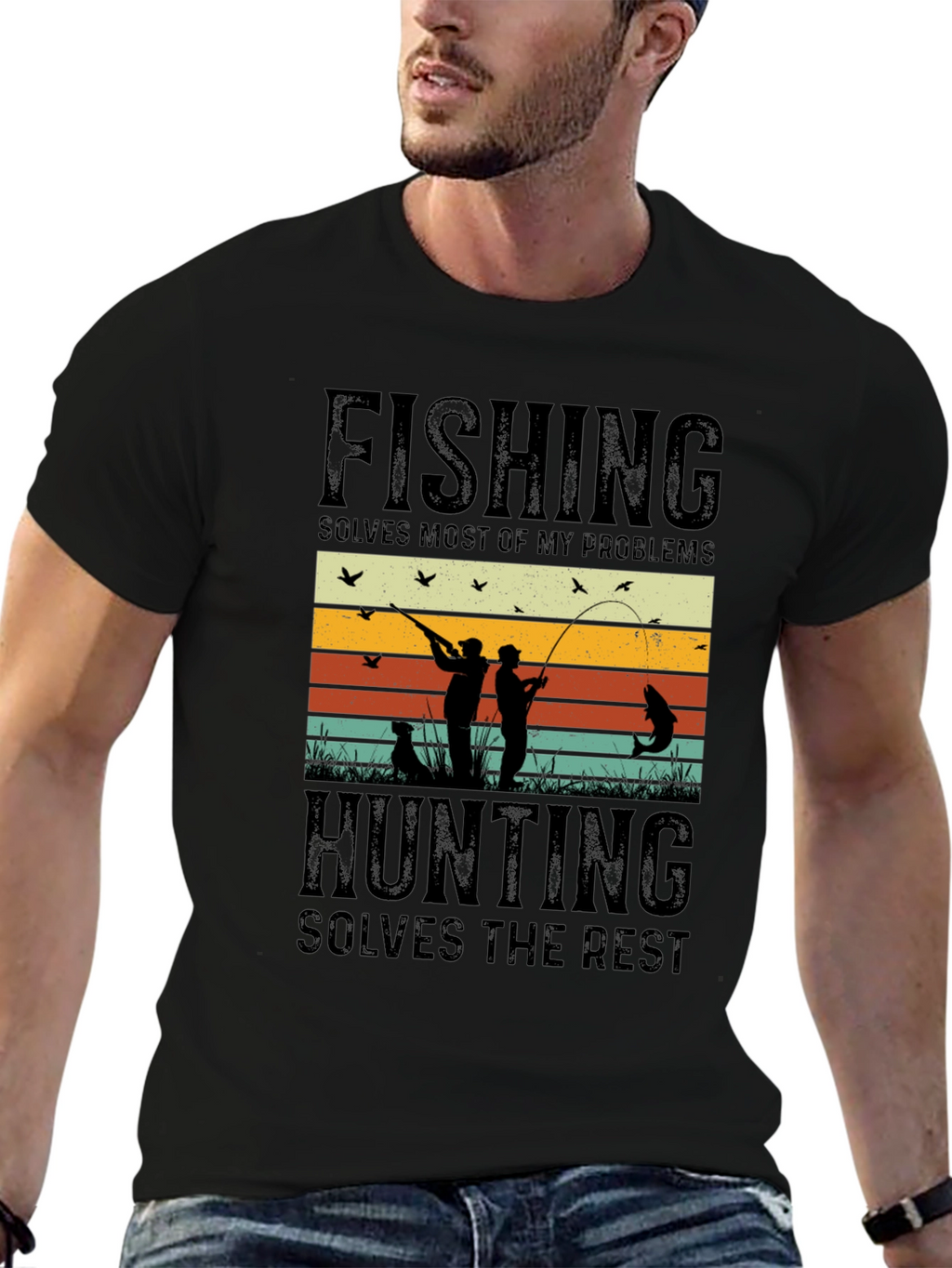 Fishing and Hunting Graphic T-Shirt