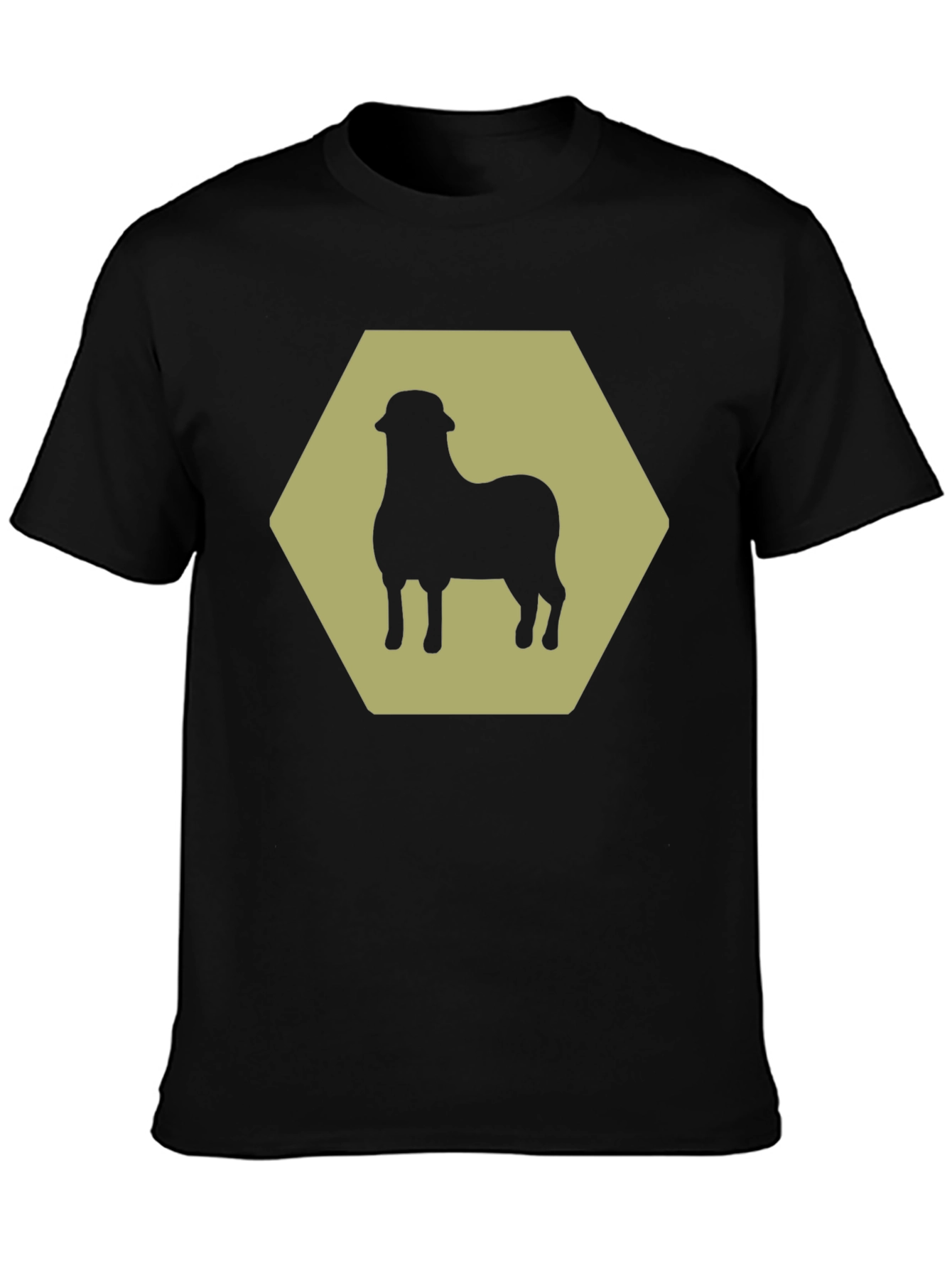 Sheep Hexagon Graphic Tee - Black