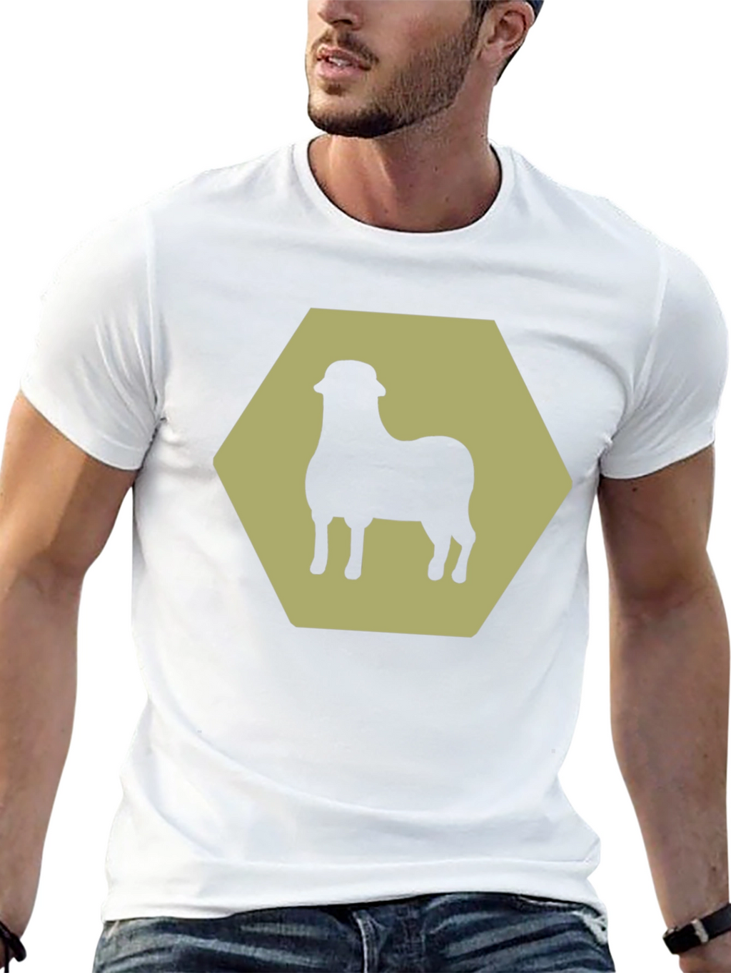 Sheep Hexagon Graphic Tee - Black