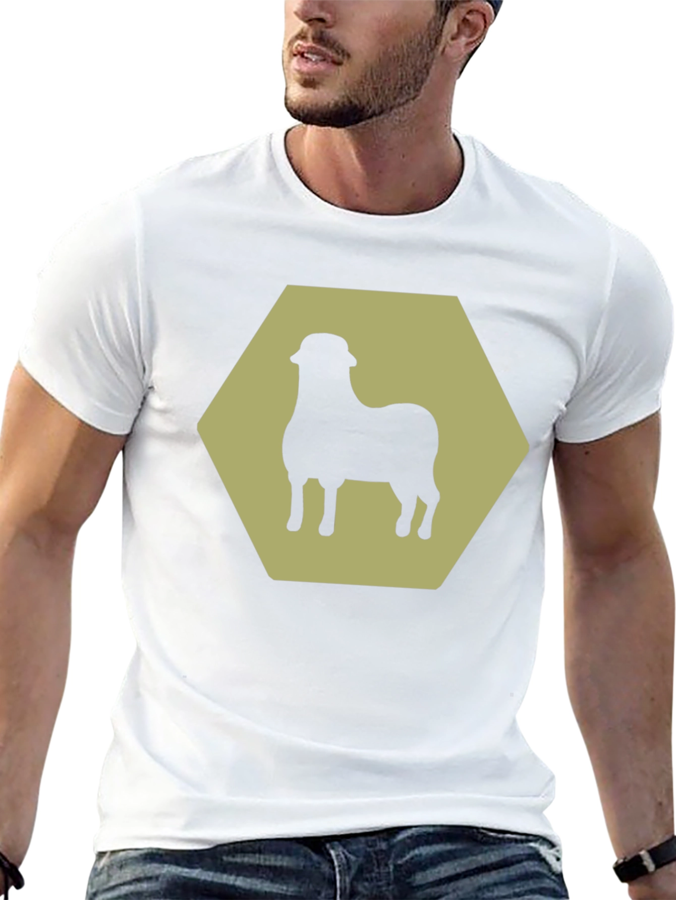 Sheep Hexagon Graphic Tee - Black