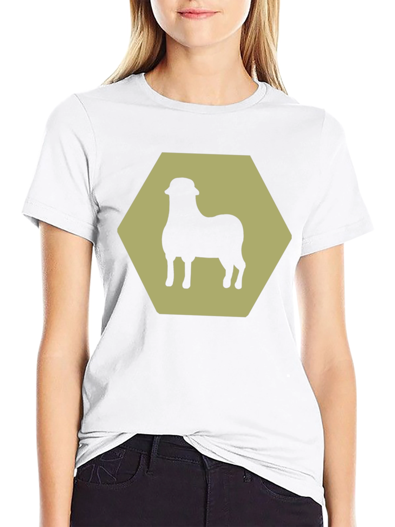 Sheep Hexagon Graphic Tee - Black