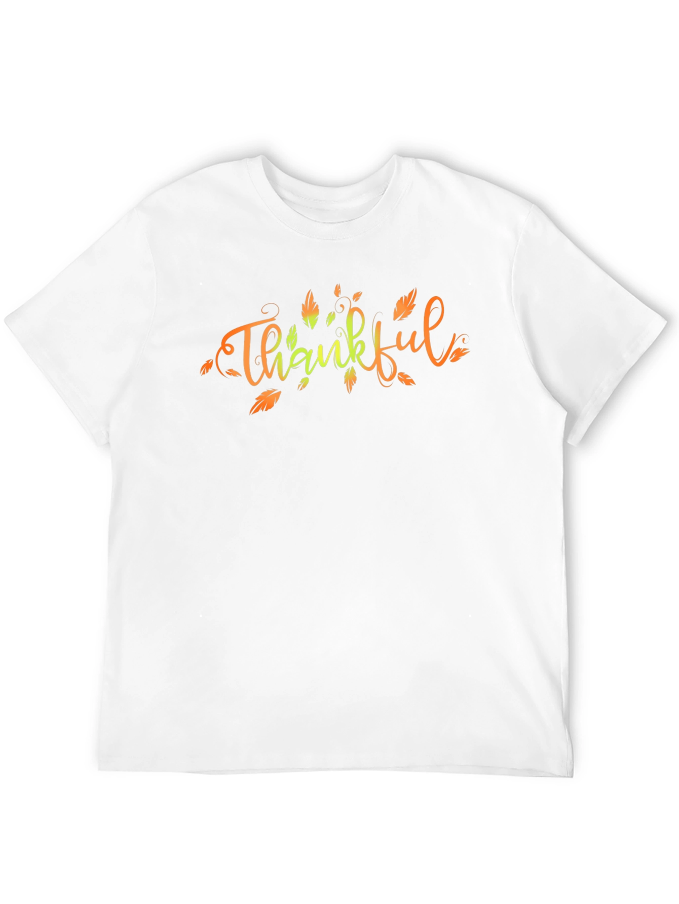 Thankful Fall Leaves Graphic Print Black T-Shirt