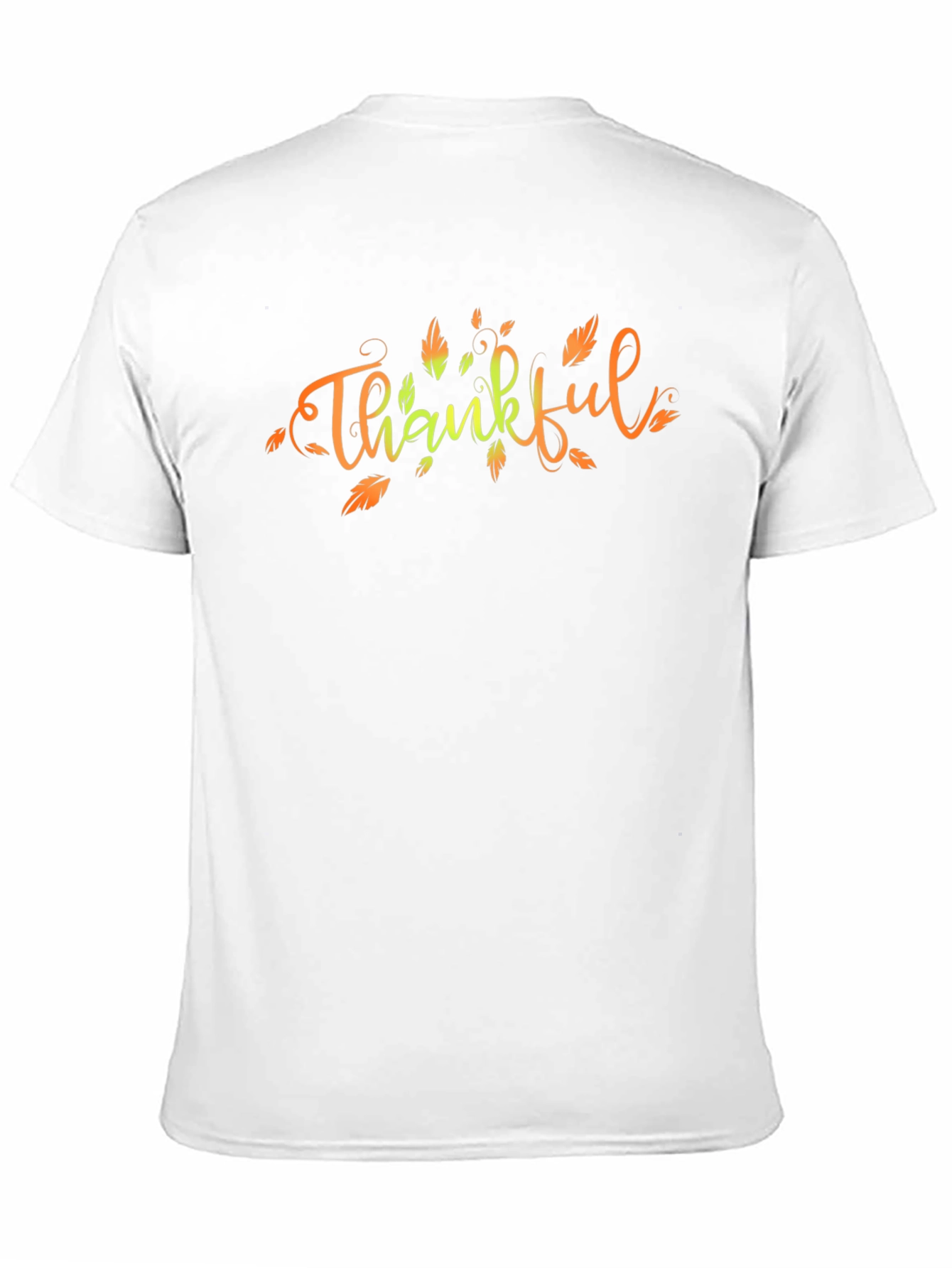 Thankful Fall Leaves Graphic Print Black T-Shirt