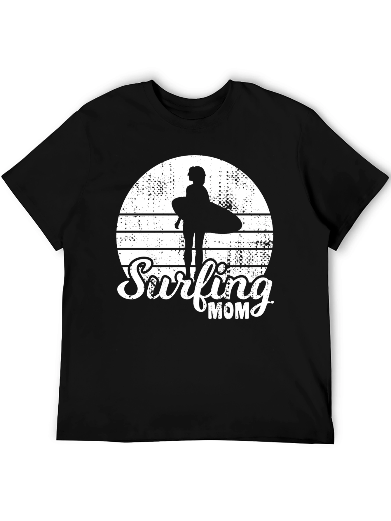 Surfing Mom Black T-Shirt