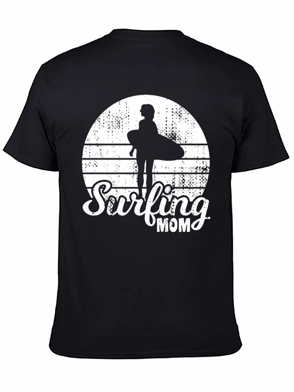 Surfing Mom Black T-Shirt