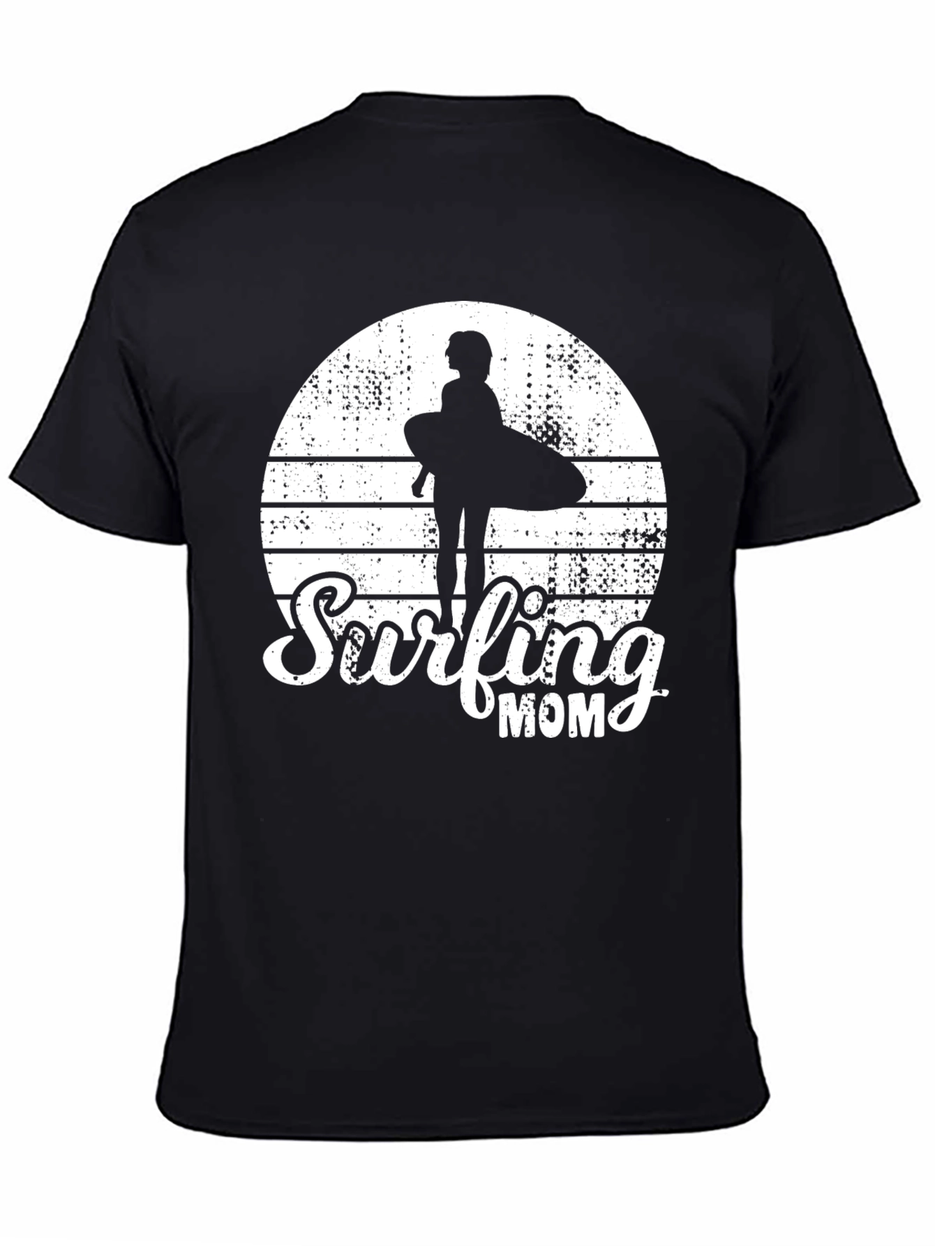 Surfing Mom Black T-Shirt