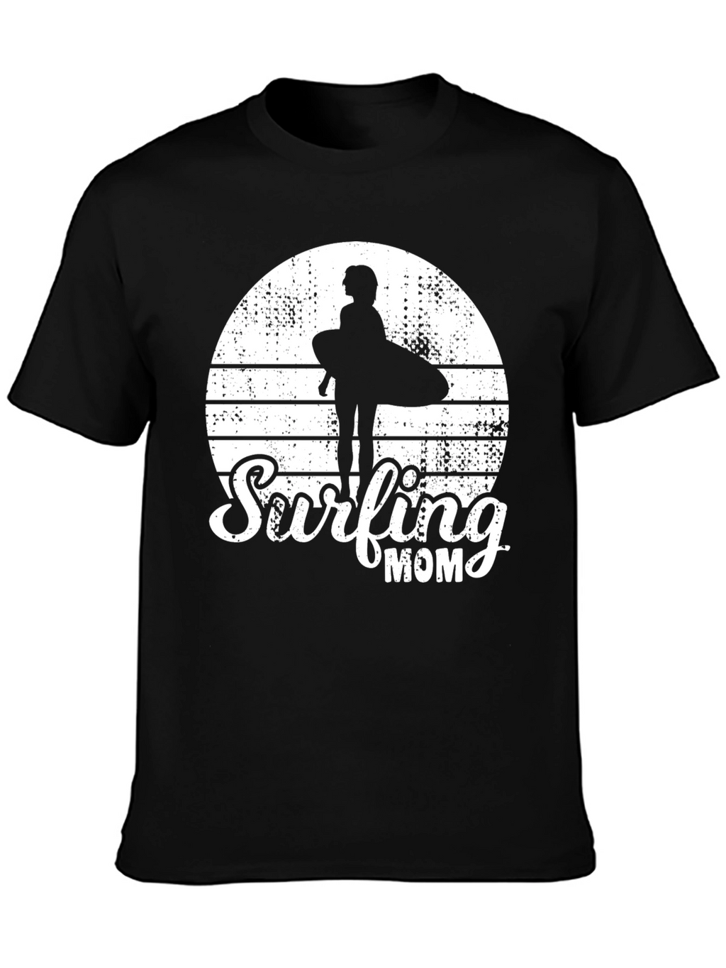 Surfing Mom Black T-Shirt
