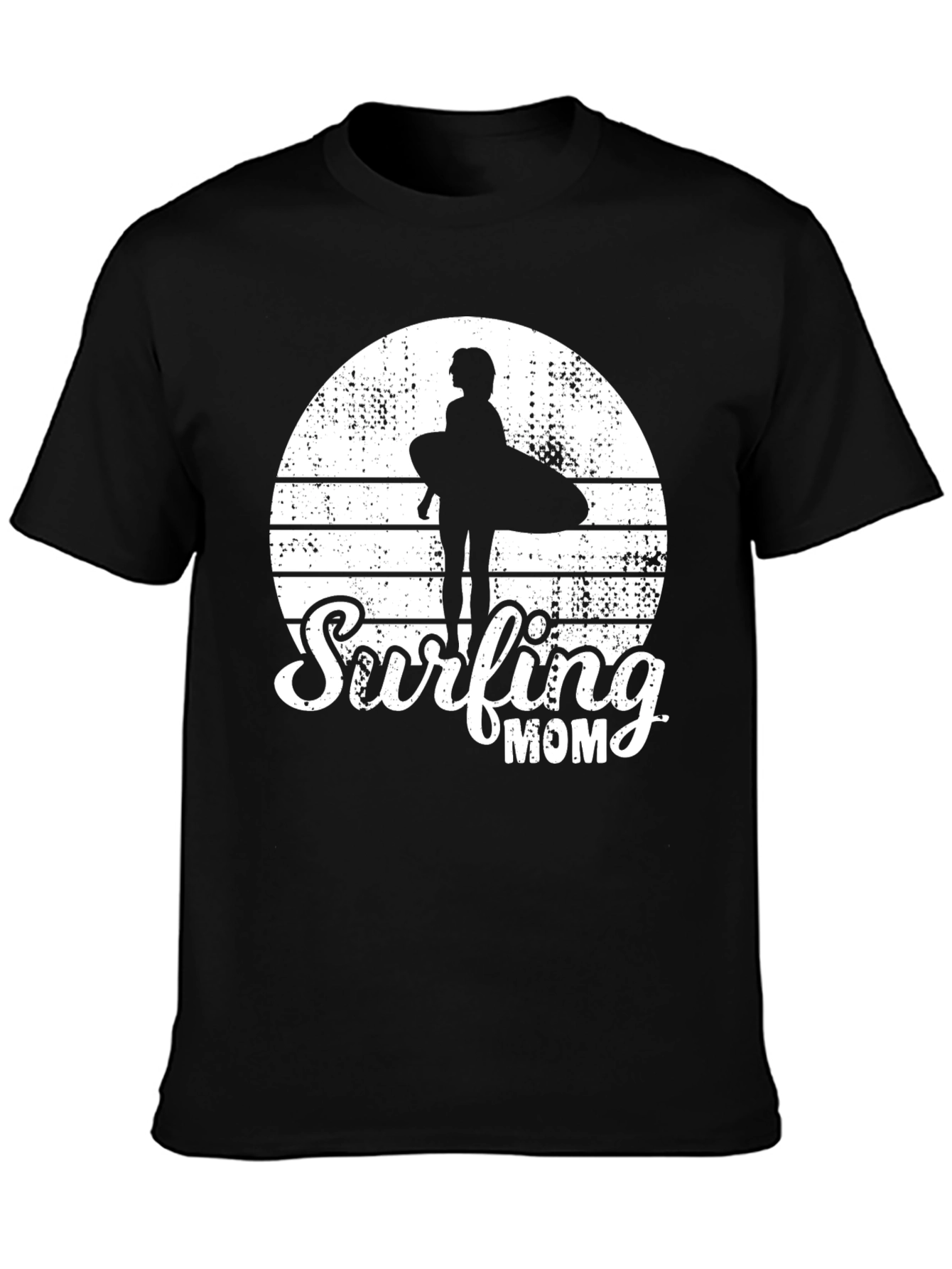 Surfing Mom Black T-Shirt