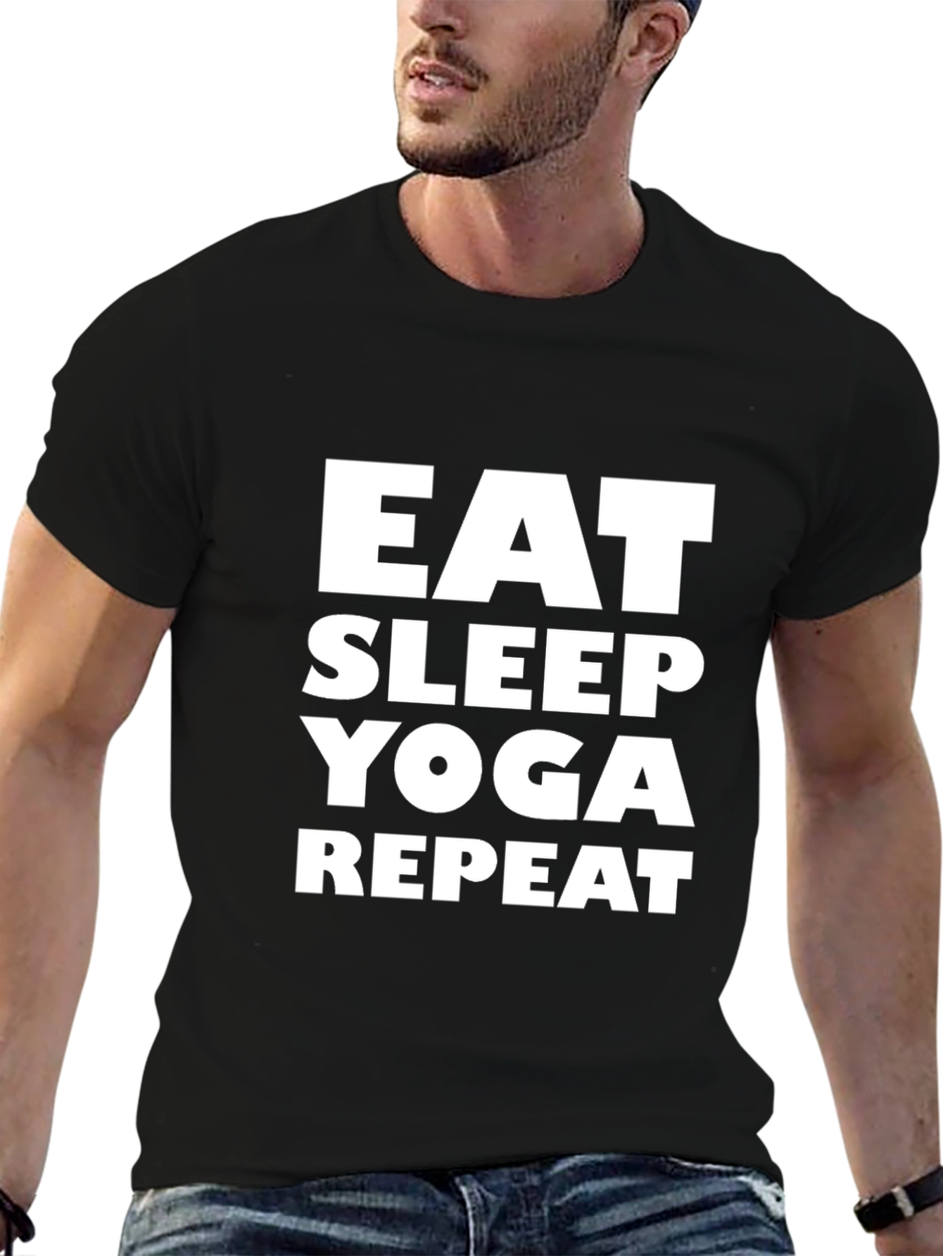 Eat Sleep Yoga Repeat Graphic T-Shirt
