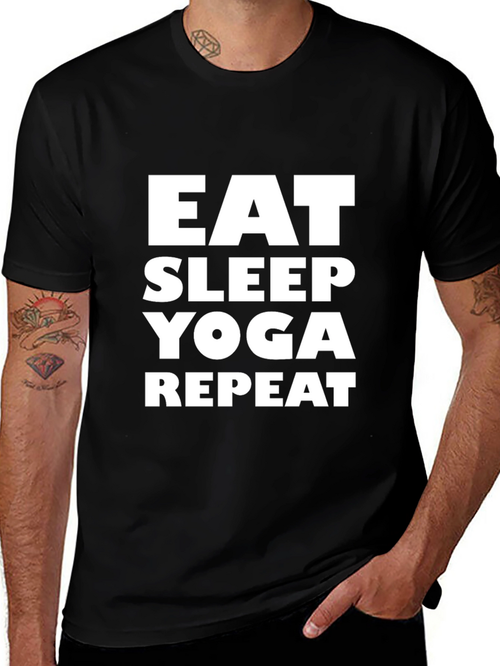 Eat Sleep Yoga Repeat Graphic T-Shirt