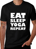 Eat Sleep Yoga Repeat Graphic T-Shirt