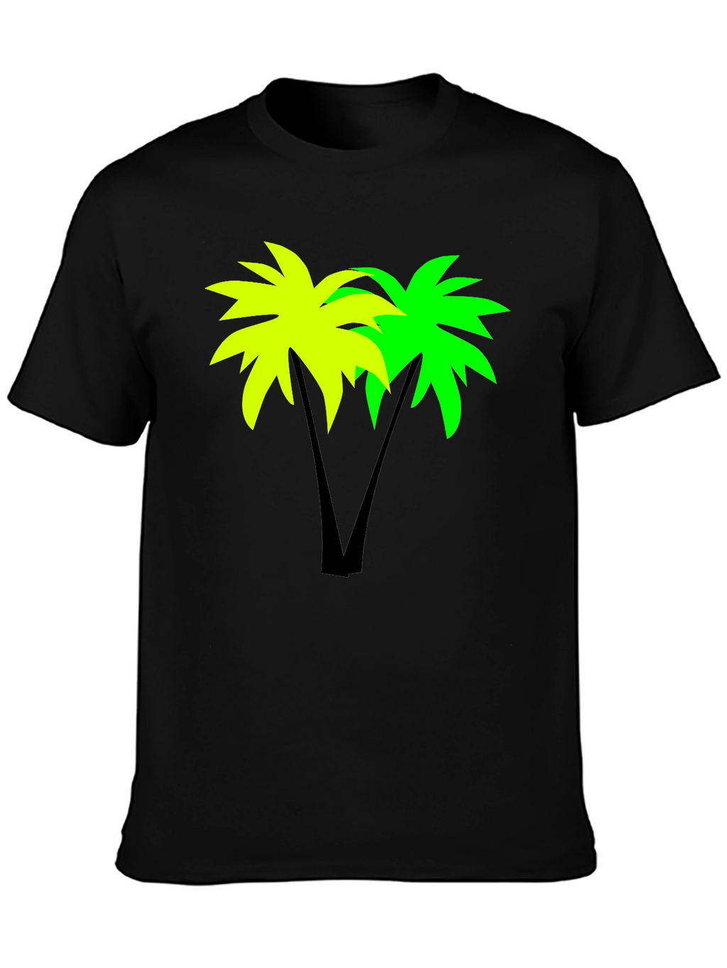 Tropical Palm Tree Graphic Black T-Shirt