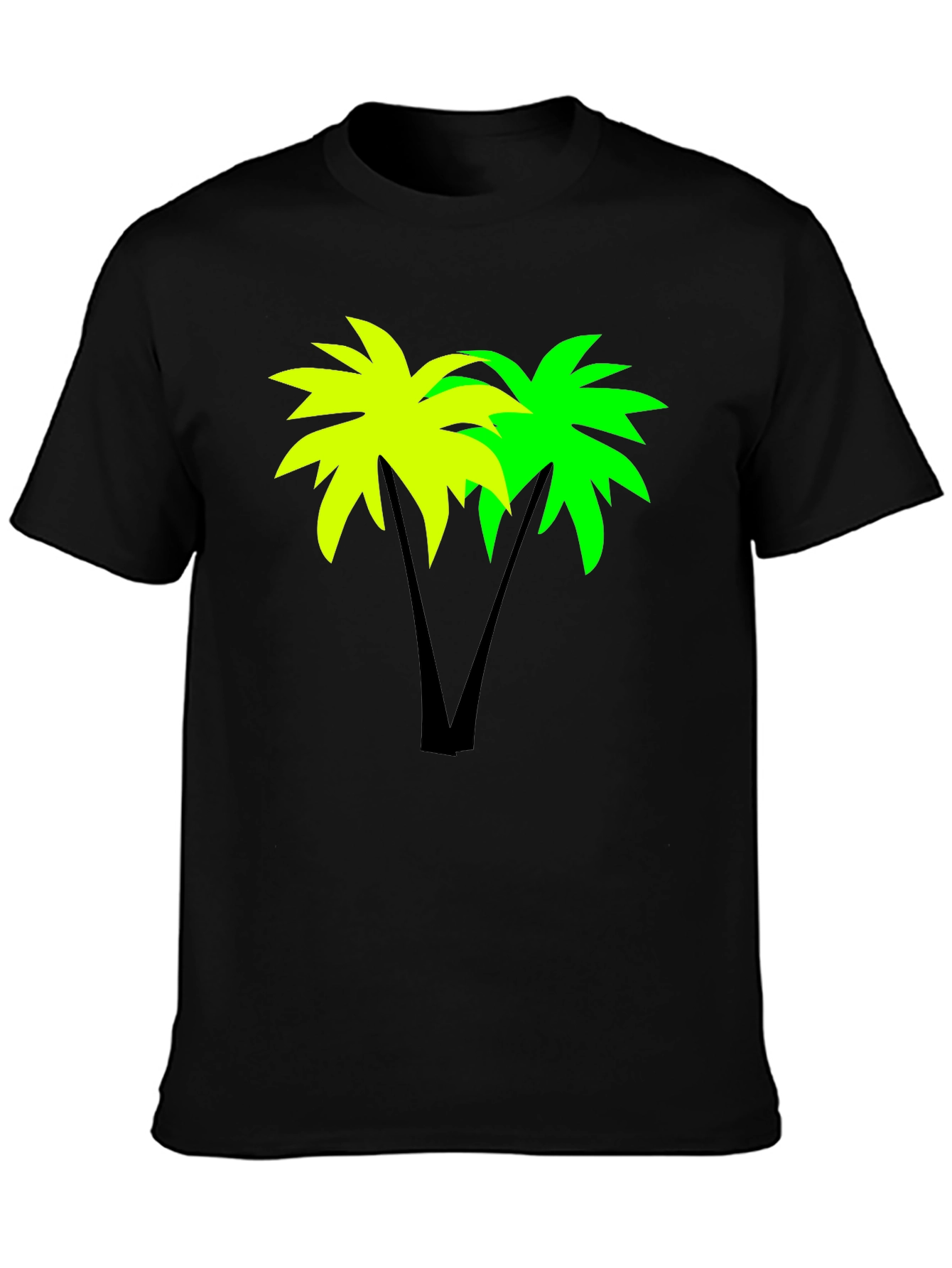 Tropical Palm Tree Graphic Black T-Shirt