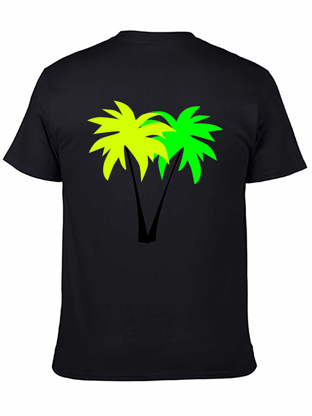 Tropical Palm Tree Graphic Black T-Shirt