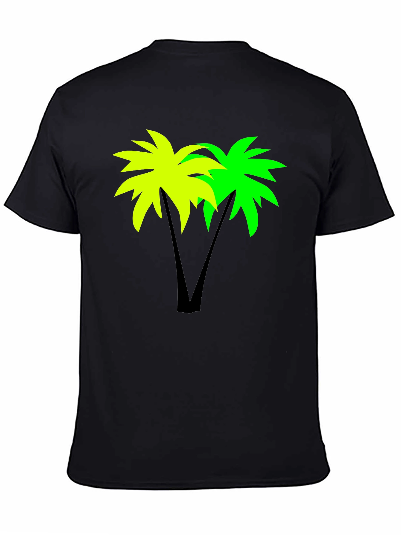 Tropical Palm Tree Graphic Black T-Shirt