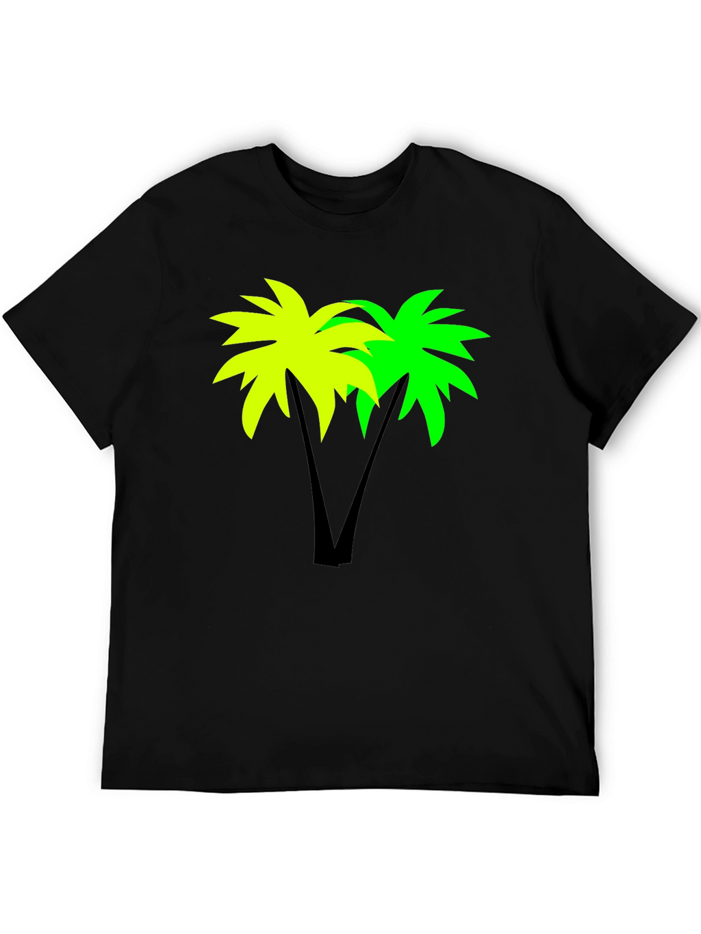 Tropical Palm Tree Graphic Black T-Shirt