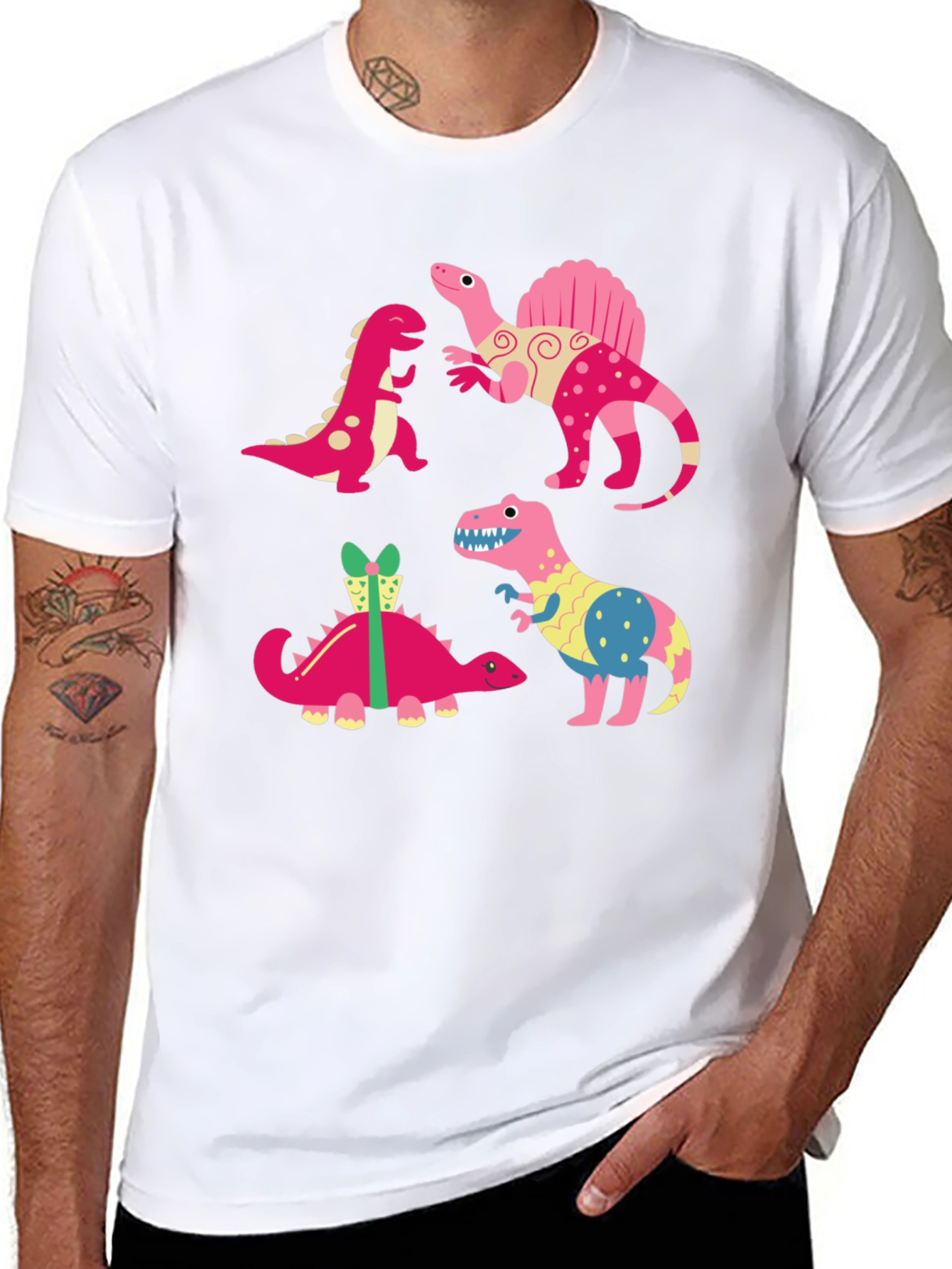 Dinosaur Print Black T-Shirt