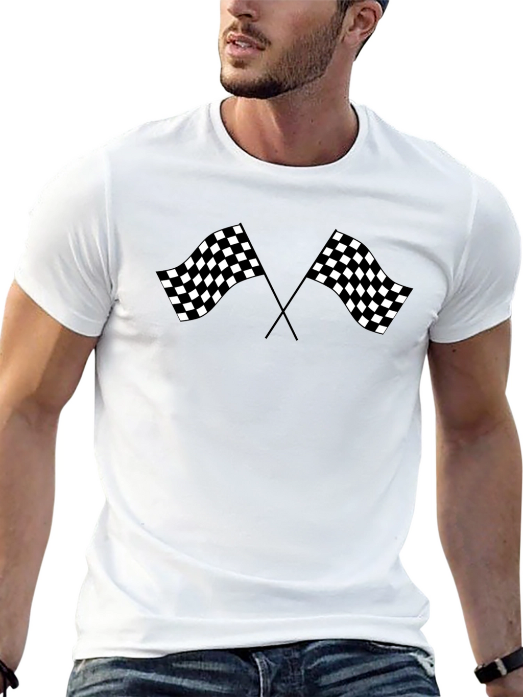 Checkered Flag Graphic Tee - Racing Fan Shirt