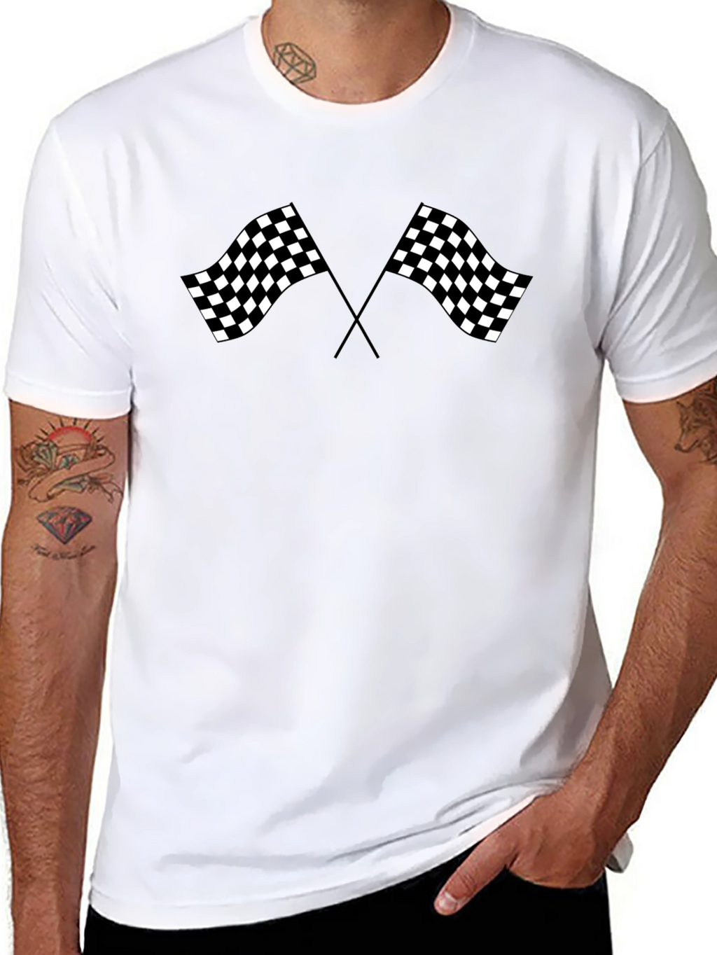 Checkered Flag Graphic Tee - Racing Fan Shirt