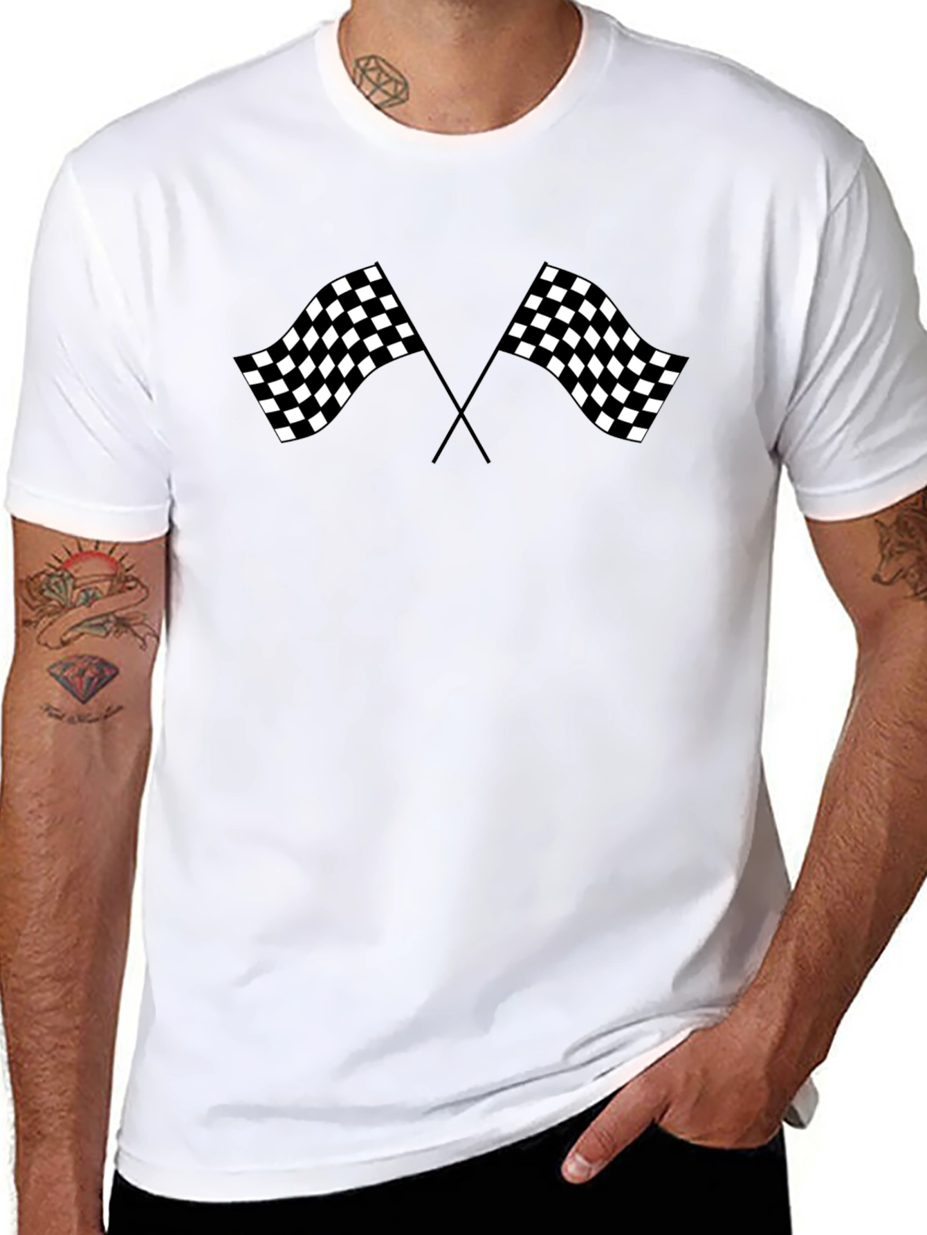Checkered Flag Graphic Tee - Racing Fan Shirt