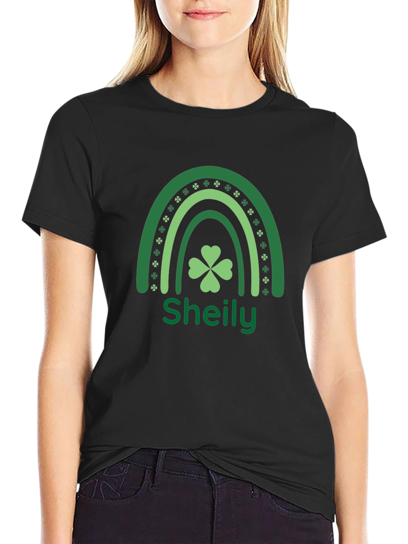 St Patricks Day Rainbow Shamrock Personalized T-Shirt