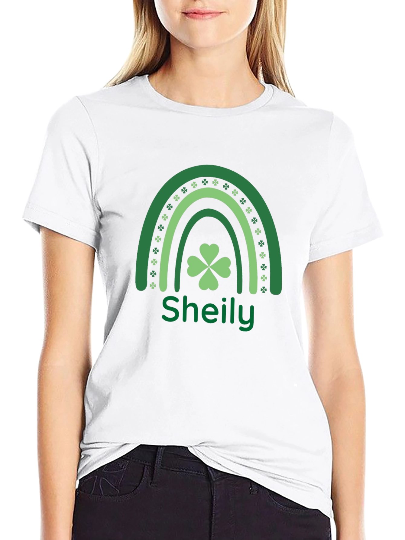 St Patricks Day Rainbow Shamrock Personalized T-Shirt