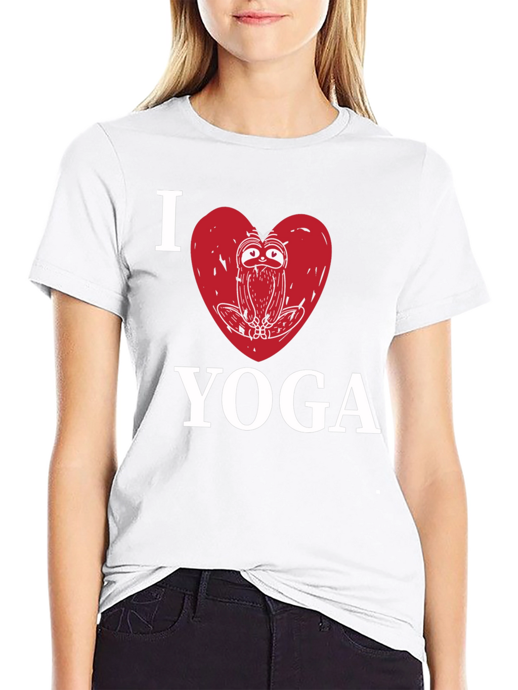 I Heart Yoga Sloth Graphic T-Shirt