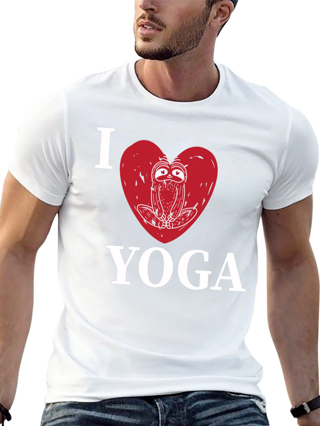 I Heart Yoga Sloth Graphic T-Shirt