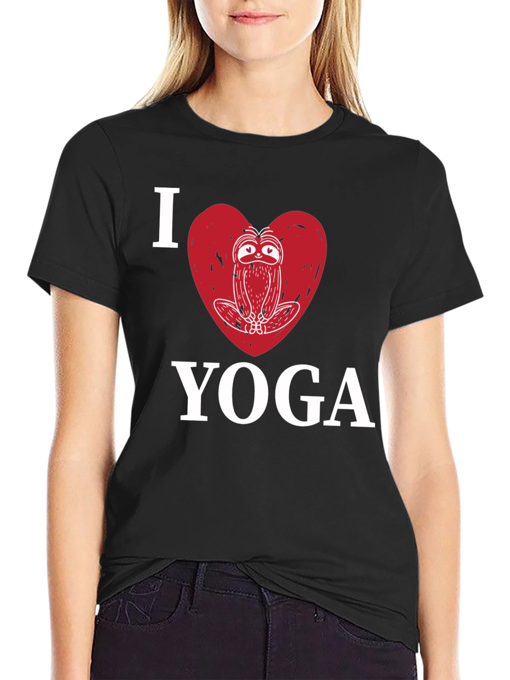 I Heart Yoga Sloth Graphic T-Shirt