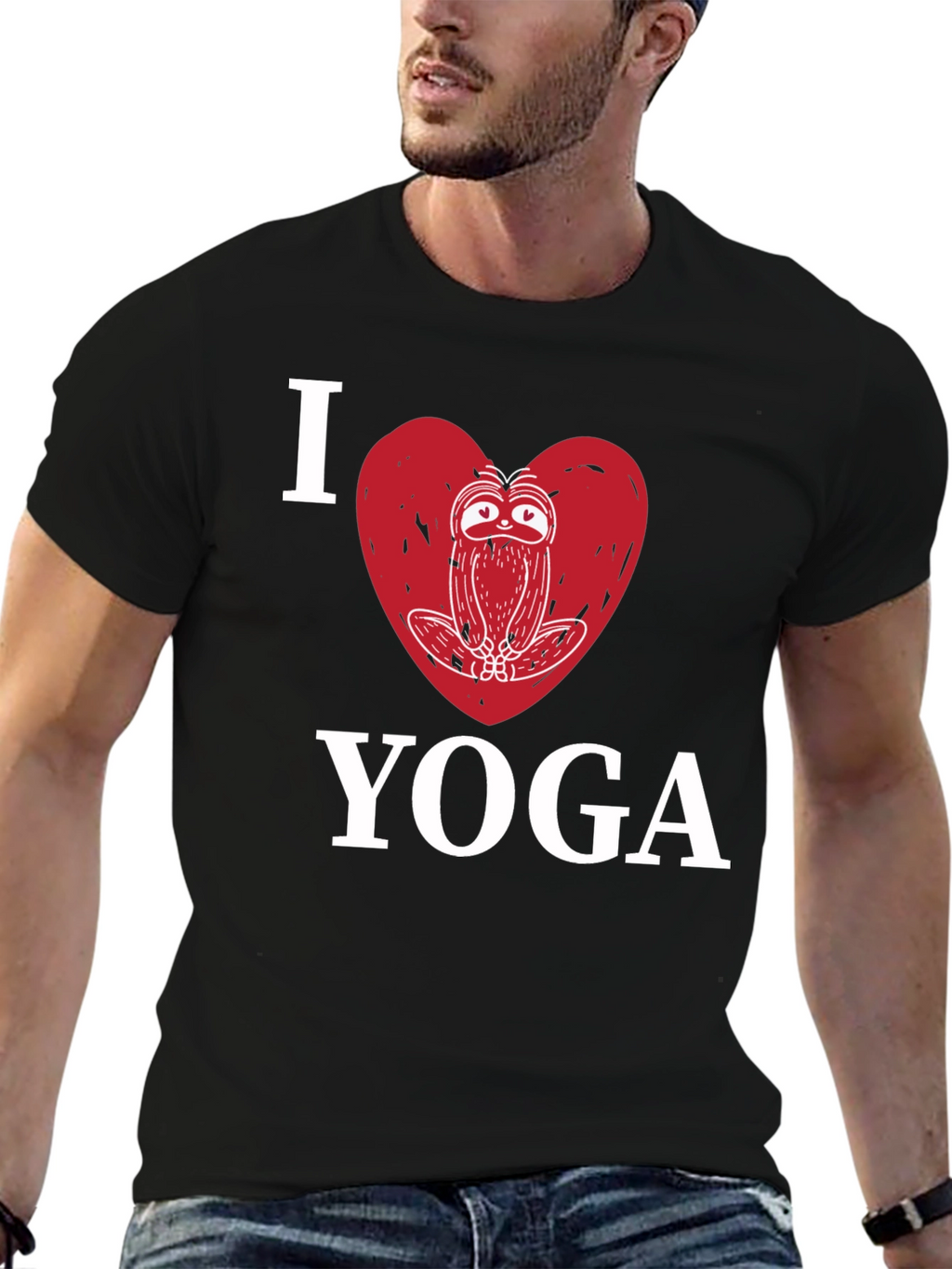 I Heart Yoga Sloth Graphic T-Shirt