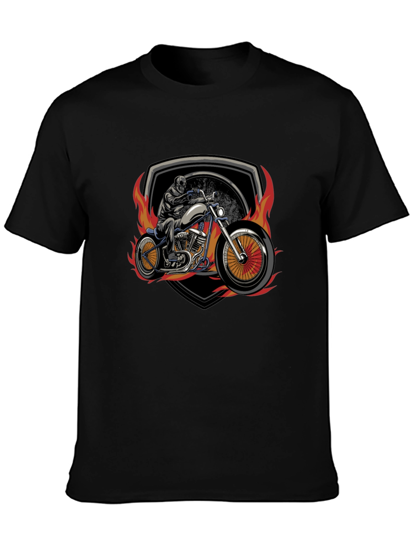 Skull Motorcycle Graphic T-Shirt