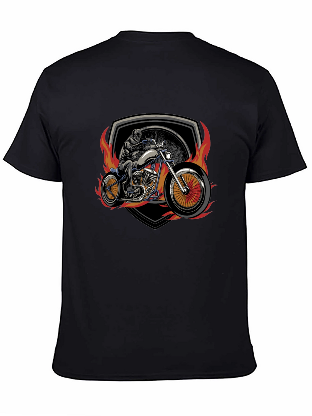 Skull Motorcycle Graphic T-Shirt