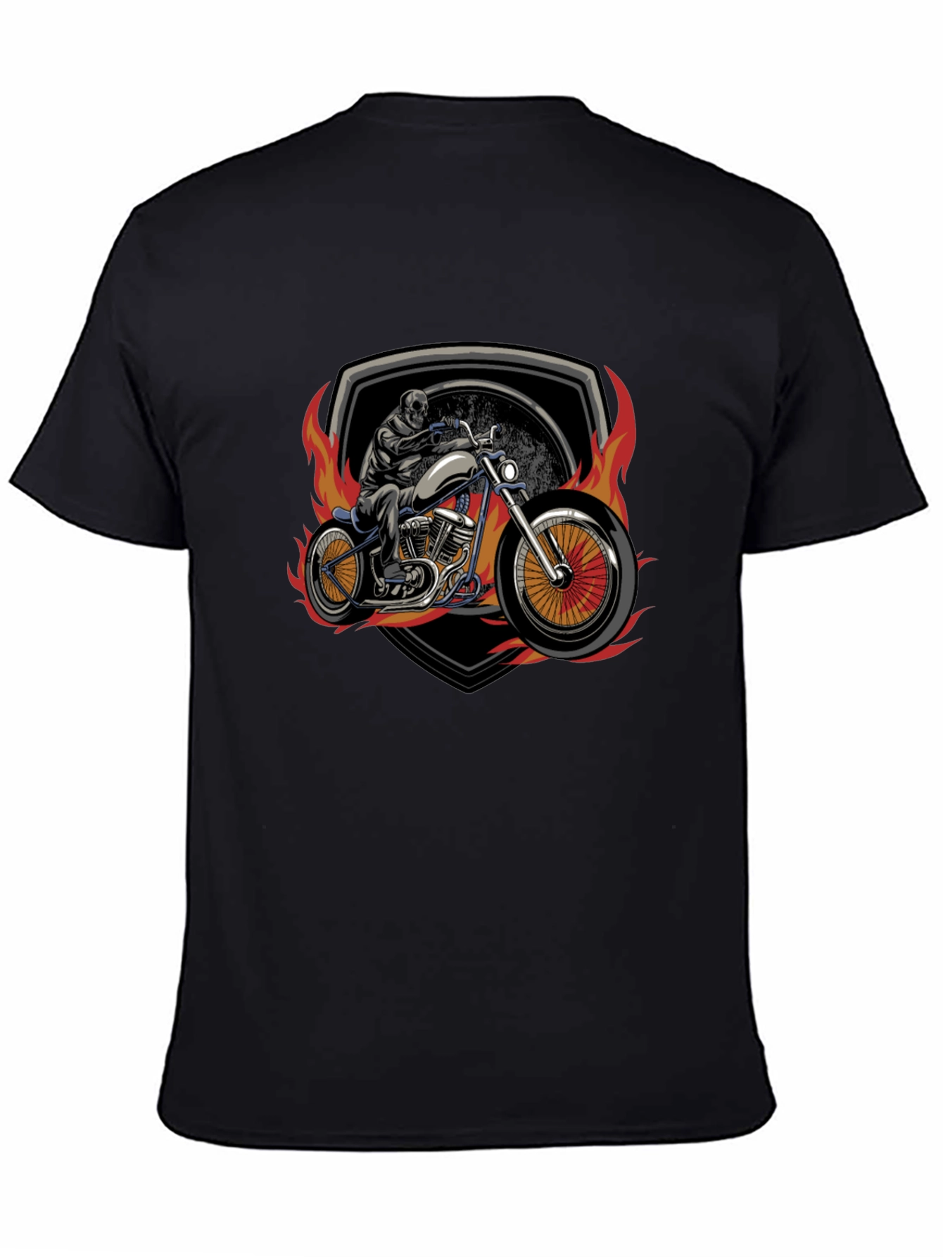 Skull Motorcycle Graphic T-Shirt