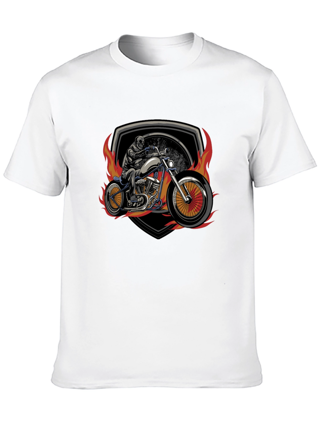 Skull Motorcycle Graphic T-Shirt