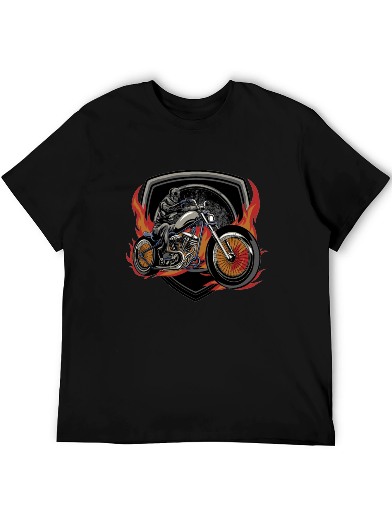 Skull Motorcycle Graphic T-Shirt