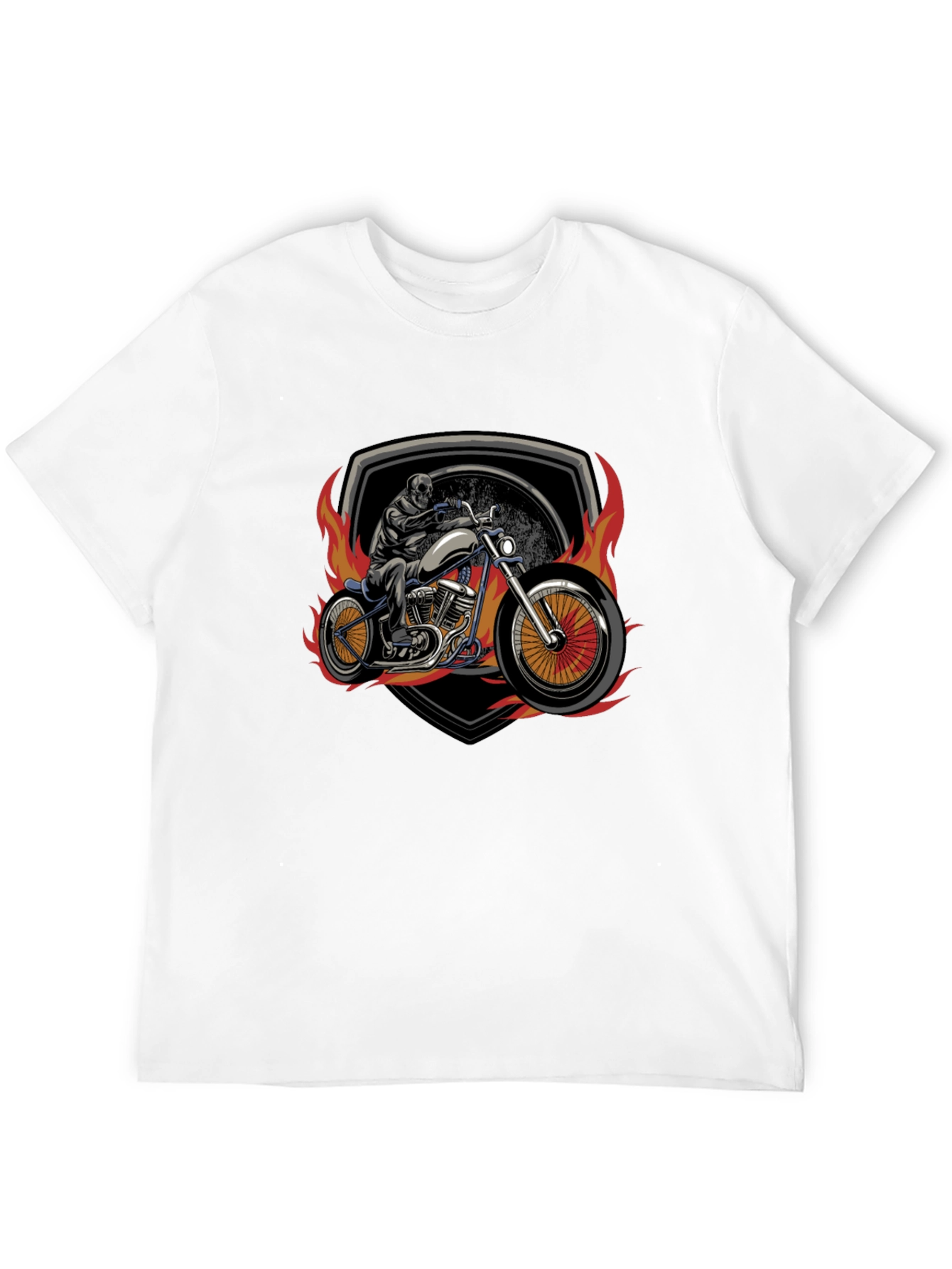 Skull Motorcycle Graphic T-Shirt