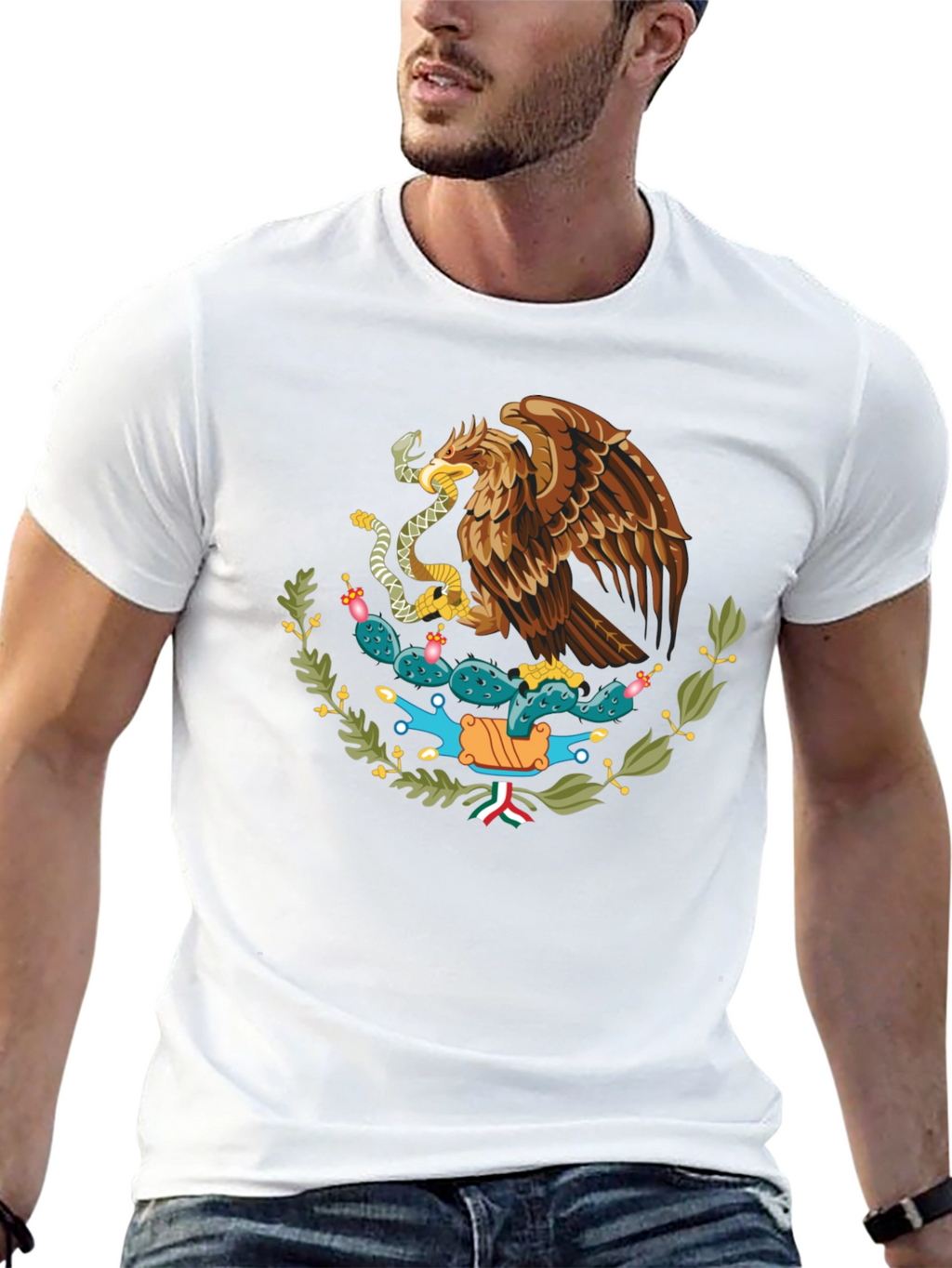 Mexican Eagle Crest Black T-Shirt