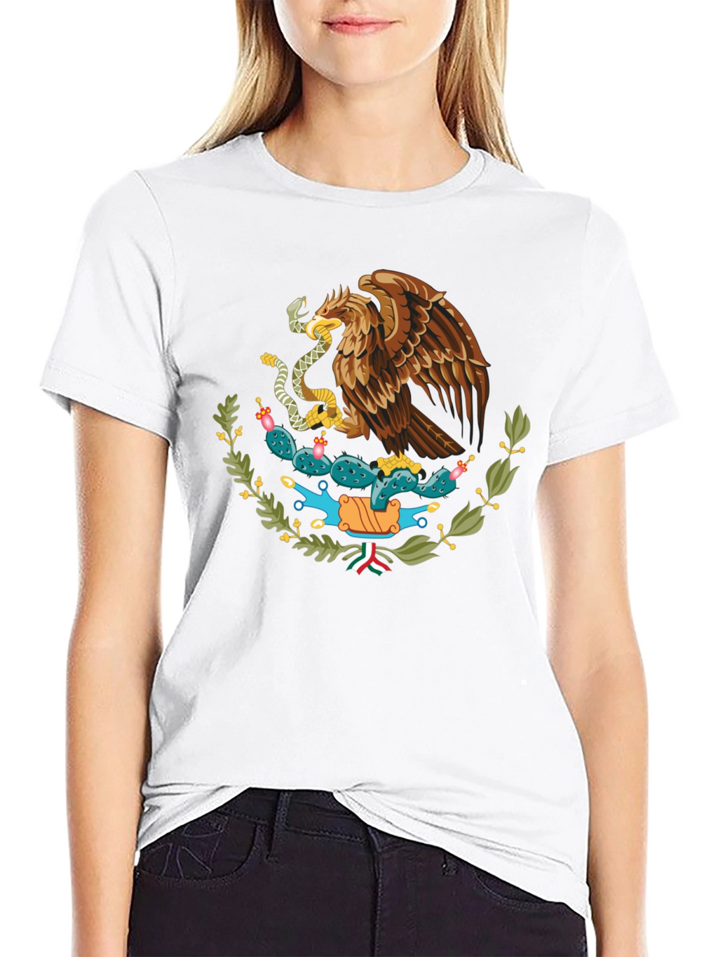 Mexican Eagle Crest Black T-Shirt