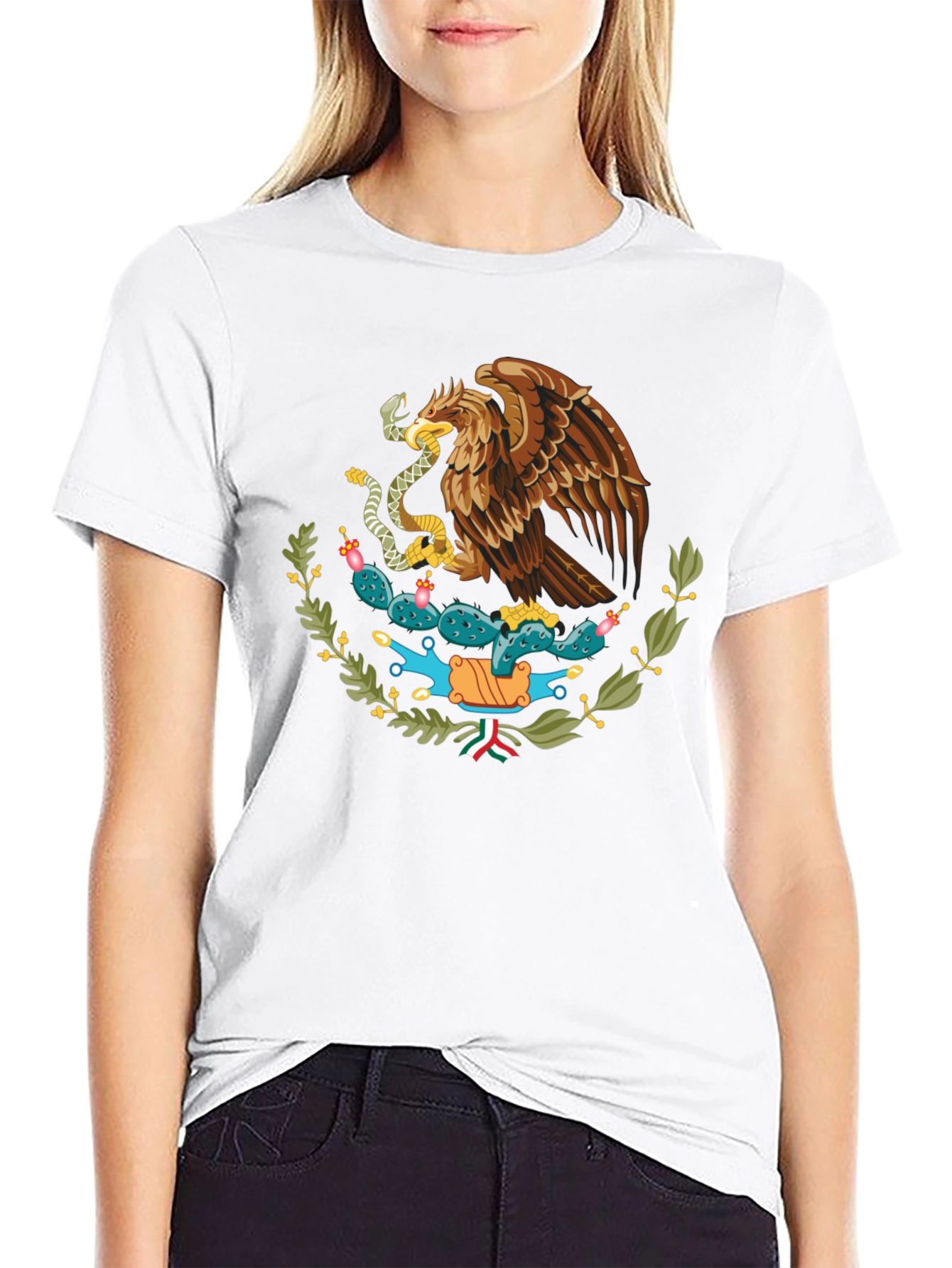 Mexican Eagle Crest Black T-Shirt