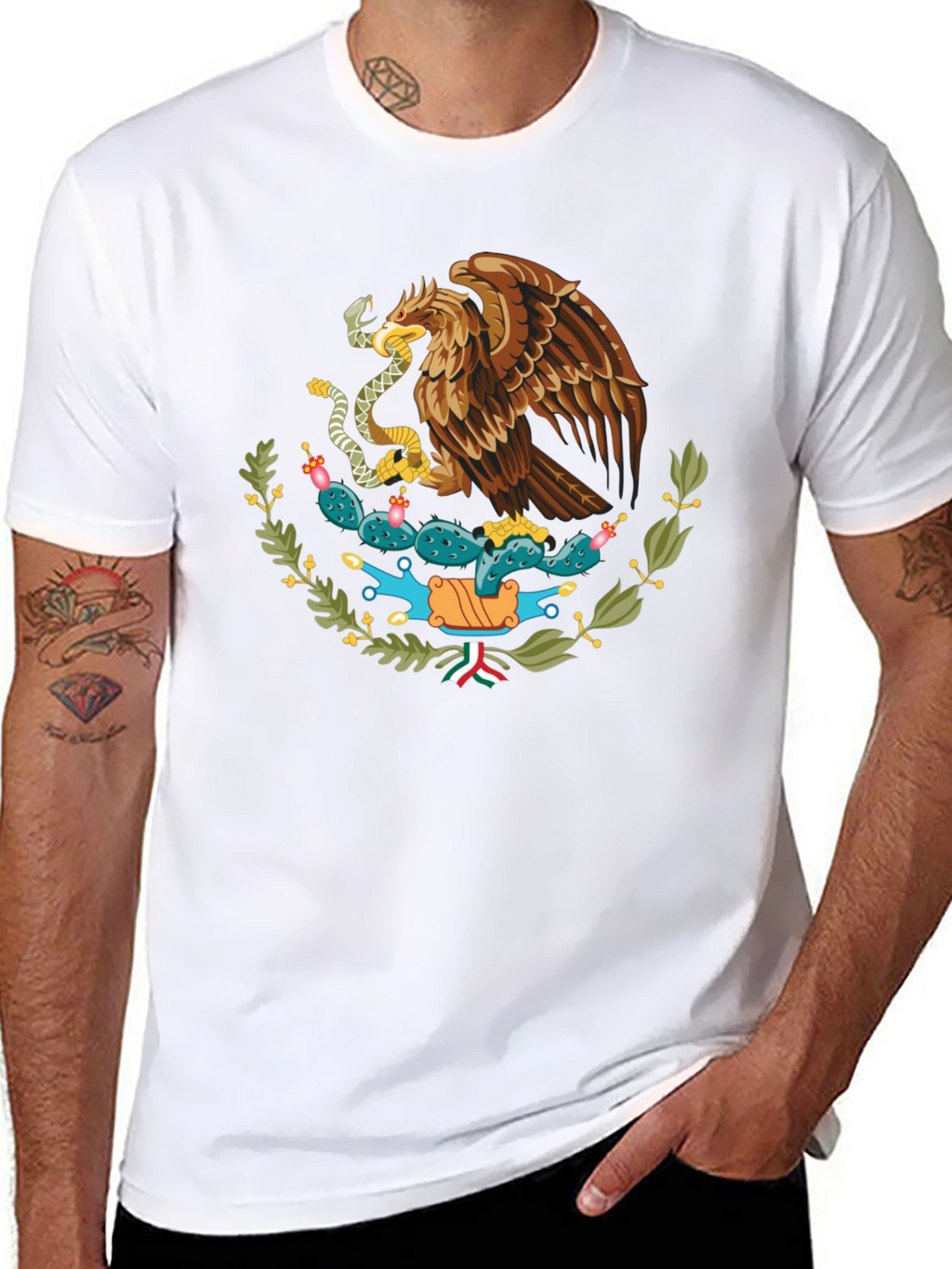 Mexican Eagle Crest Black T-Shirt