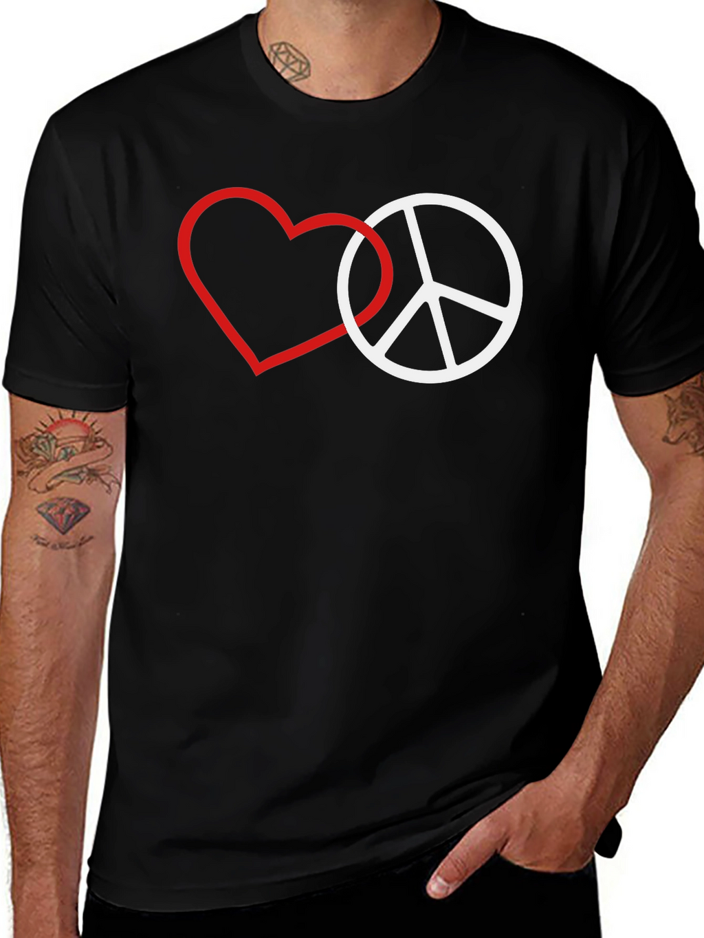 Love & Peace Graphic Tee - Black
