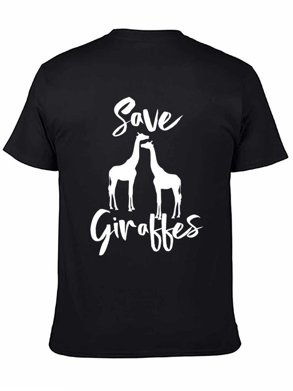 Save Giraffes Graphic Tee - Black Cotton T-Shirt