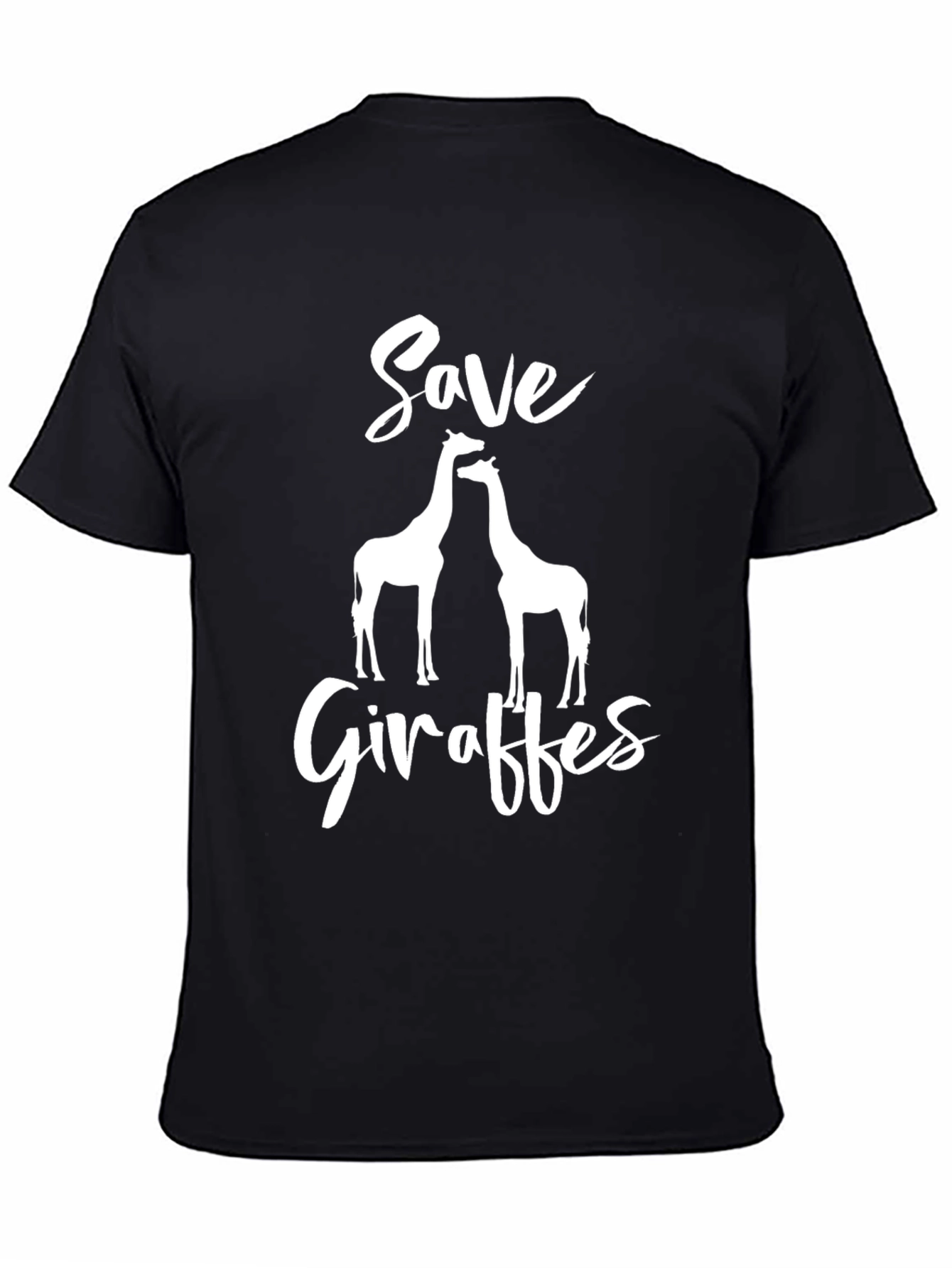 Save Giraffes Graphic Tee - Black Cotton T-Shirt