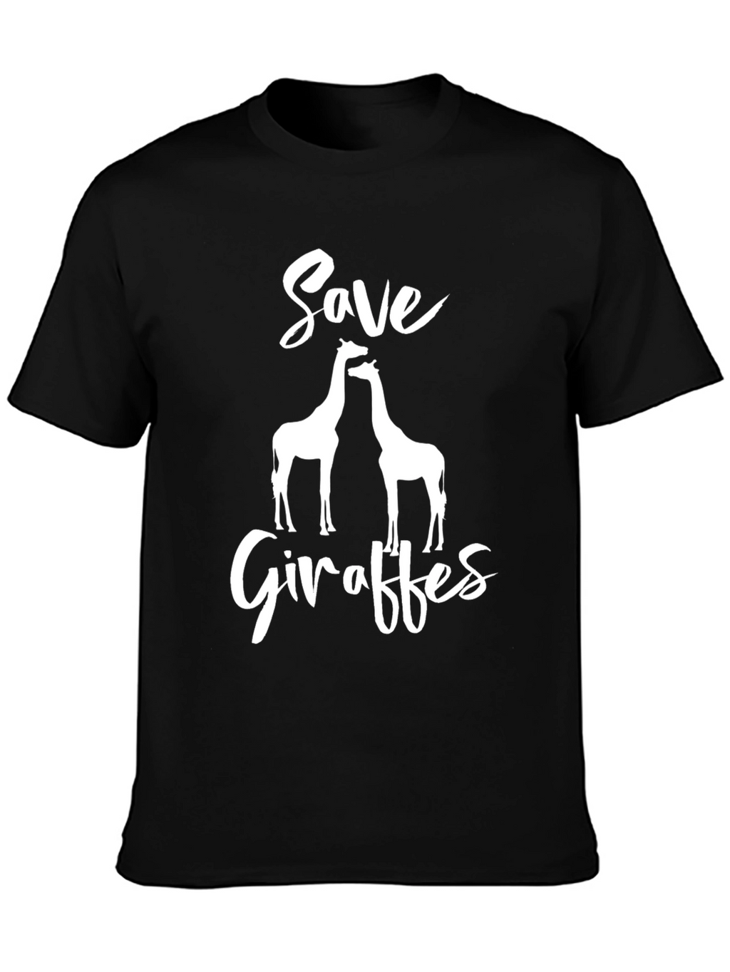 Save Giraffes Graphic Tee - Black Cotton T-Shirt