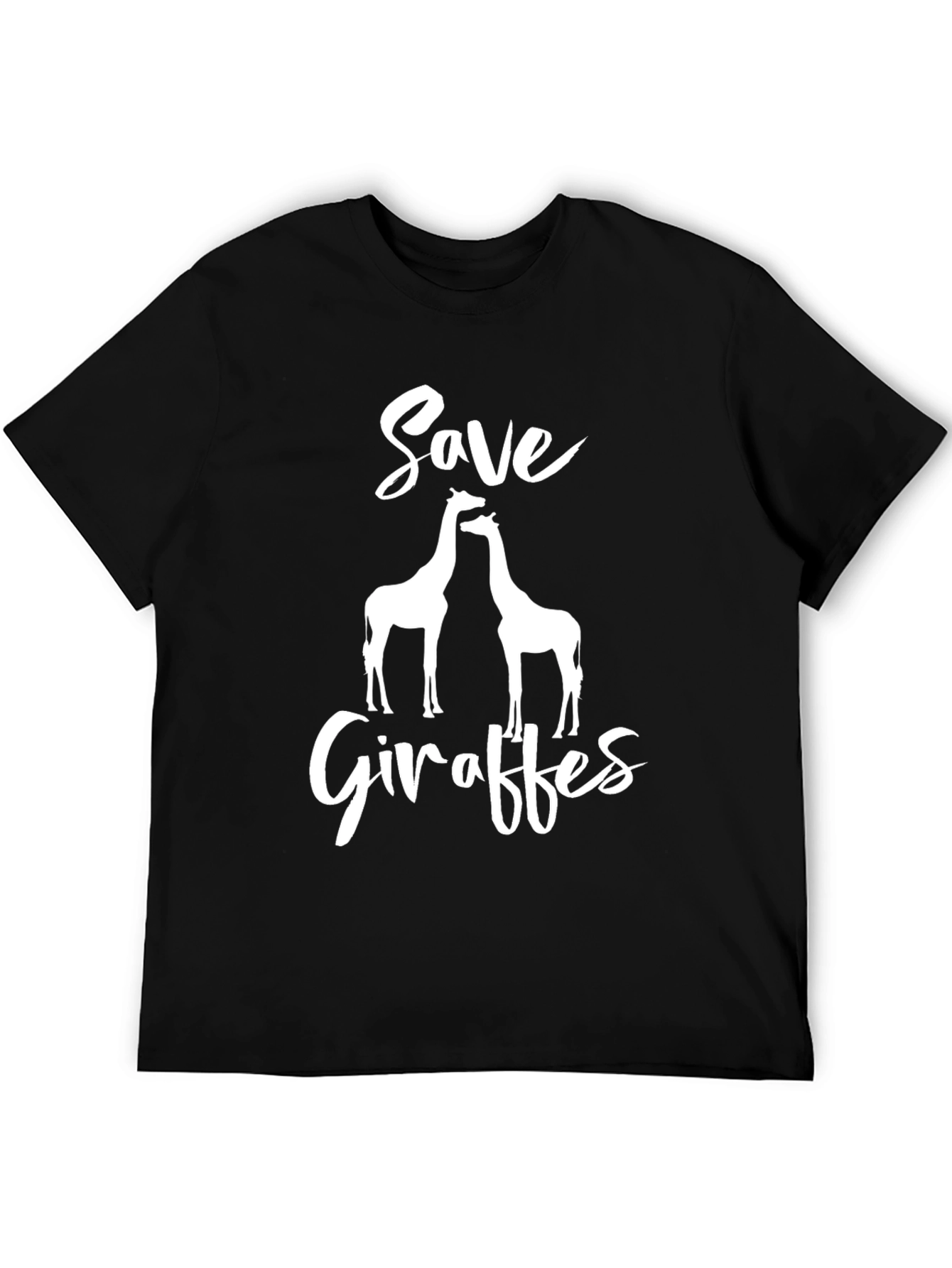 Save Giraffes Graphic Tee - Black Cotton T-Shirt